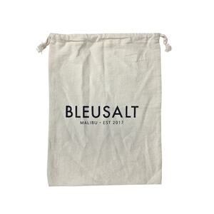 BLEUSALT BEIGE DRAWSTRING DUST BAG – 16" × 12" – MALIBU EST. 2017 LOGO – CLEAN